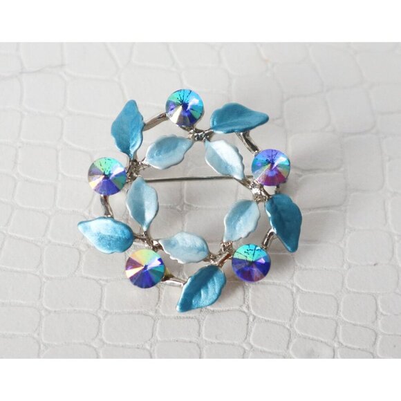 6 Mid-Century Modern Silver Tone Brooches Pin Brooch Rhinestone Accents - Picture 5 of 7